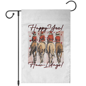 Happy Yee Haw Lidays Garden Flag Western Christmas Horse Rider Cowgirl Gift TS12 White Print Your Wear
