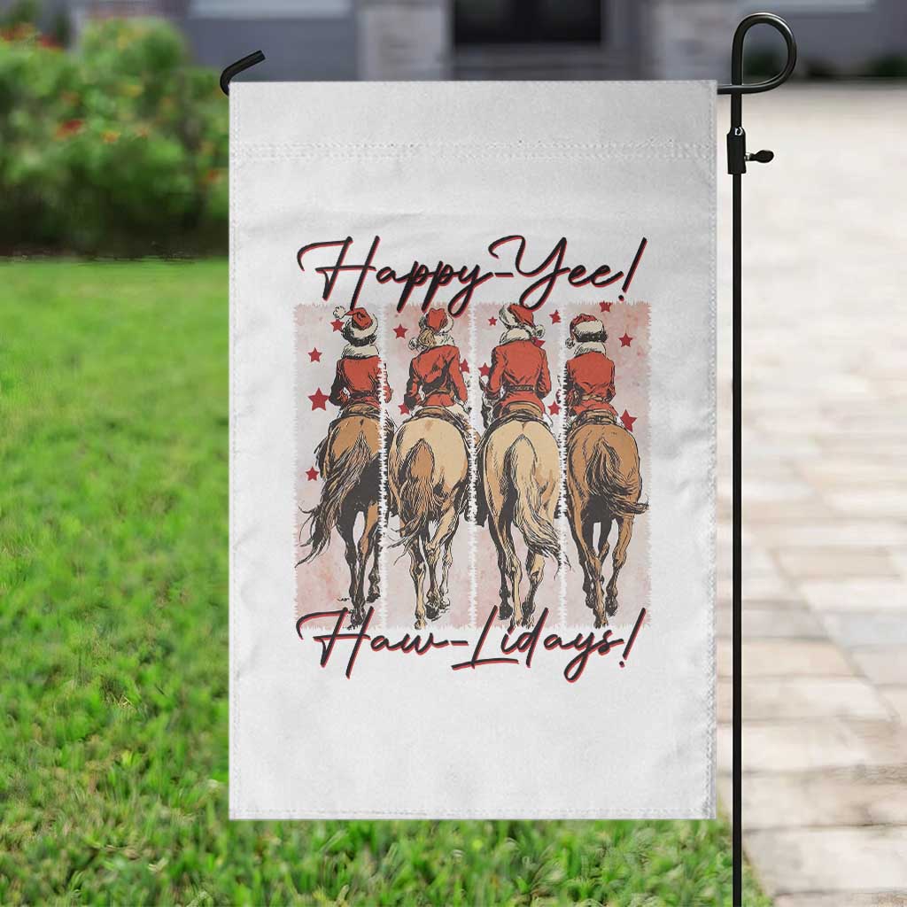 Happy Yee Haw Lidays Garden Flag Western Christmas Horse Rider Cowgirl Gift TS12 Print Your Wear
