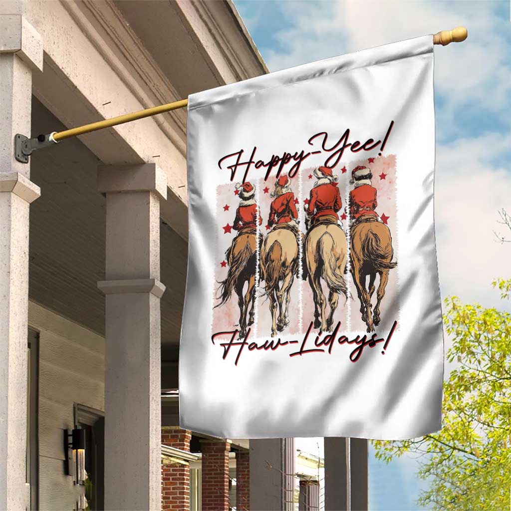 Happy Yee Haw Lidays Garden Flag Western Christmas Horse Rider Cowgirl Gift TS12 Print Your Wear