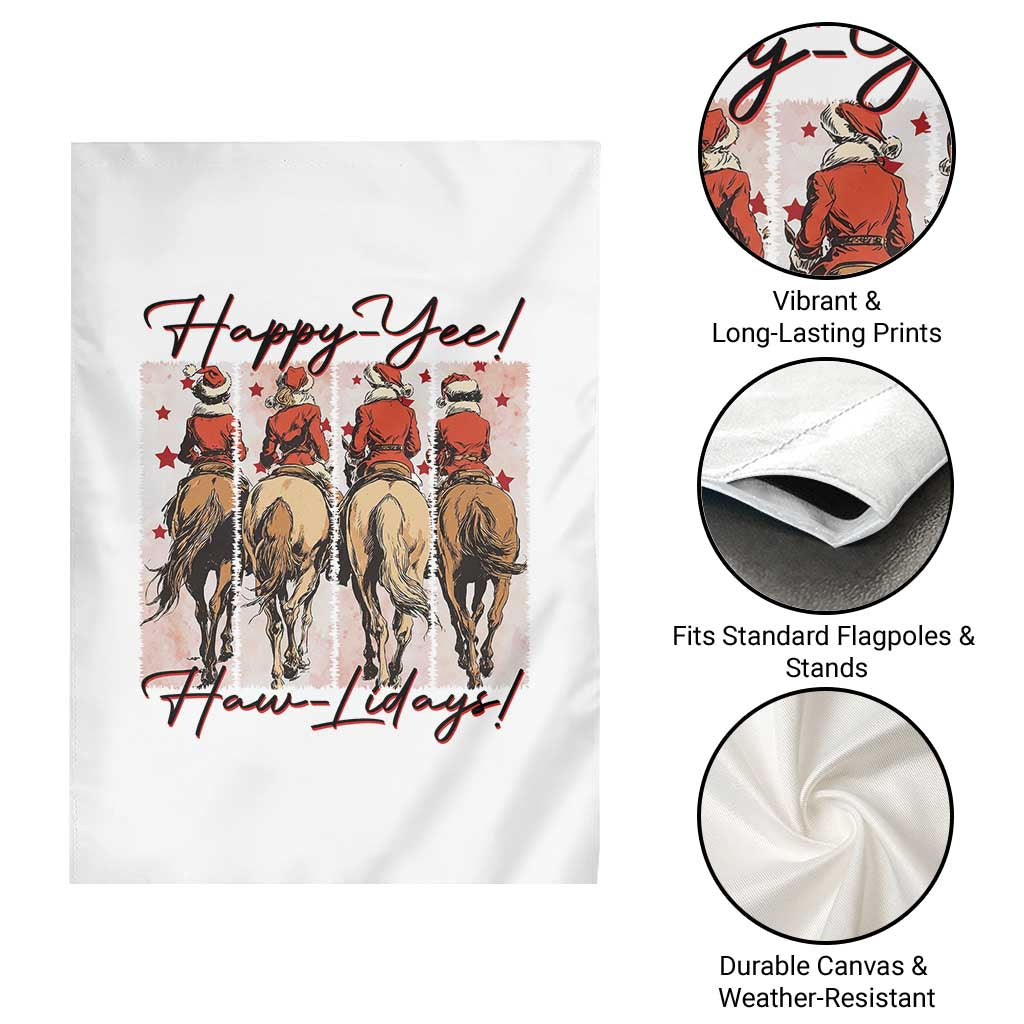 Happy Yee Haw Lidays Garden Flag Western Christmas Horse Rider Cowgirl Gift TS12 Print Your Wear