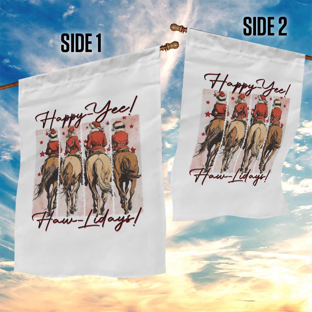Happy Yee Haw Lidays Garden Flag Western Christmas Horse Rider Cowgirl Gift TS12 Print Your Wear