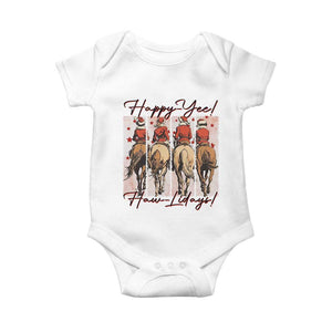 Happy Yee Haw Lidays Baby Onesie Western Christmas Horse Rider Cowgirl Gift TS12 White Print Your Wear