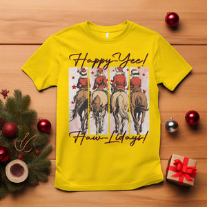 Happy Yee Haw Lidays T Shirt Western Christmas Horse Rider Cowgirl Gift TS12 Daisy Print Your Wear