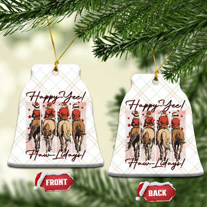 Happy Yee Haw Lidays Ceramic Ornament Western Christmas Horse Rider Cowgirl Gift TS12 Print Your Wear