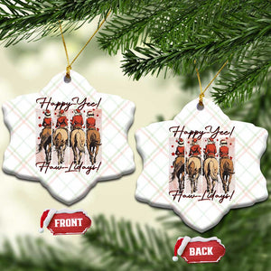 Happy Yee Haw Lidays Ceramic Ornament Western Christmas Horse Rider Cowgirl Gift TS12 Print Your Wear