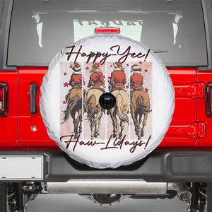 Happy Yee Haw Lidays Spare Tire Cover Western Christmas Horse Rider Cowgirl Gift TS12 White Print Your Wear