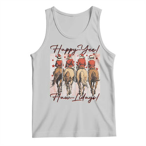 Happy Yee Haw Lidays Tank Top Western Christmas Horse Rider Cowgirl Gift TS12 Ash Print Your Wear
