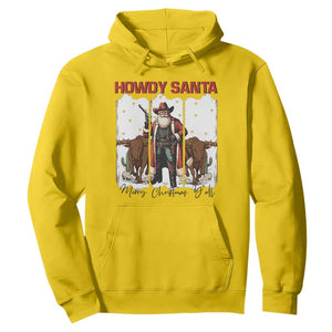 Howdy Santa Merry Christmas Y'all Hoodie Funny Western Bull Riding TS12 Daisy Print Your Wear