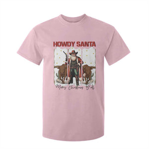 Howdy Santa Merry Christmas Y'all T Shirt For Kid Funny Western Bull Riding TS12 Light Pink Print Your Wear