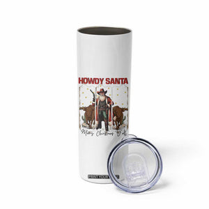 Howdy Santa Merry Christmas Y'all Skinny Tumbler Funny Western Bull Riding TS12 Print Your Wear