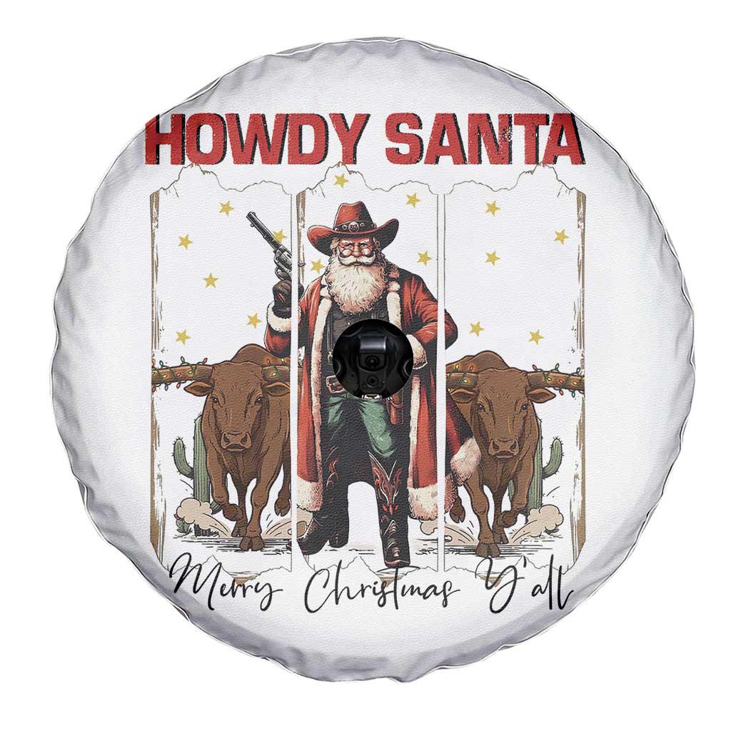 Howdy Santa Merry Christmas Y'all Spare Tire Cover Funny Western Bull Riding TS12 Print Your Wear