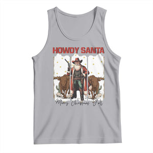 Howdy Santa Merry Christmas Y'all Tank Top Funny Western Bull Riding TS12 Athletic Heather Print Your Wear