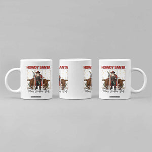 Howdy Santa Merry Christmas Y'all Coffee Mug Funny Western Bull Riding TS12 Print Your Wear