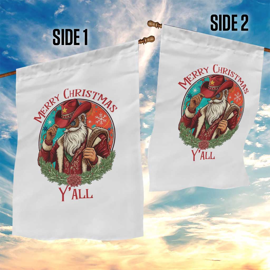 Howdy Santa Merry Christmas Y'all Garden Flag Funny Western Holiday Gift TS12 Print Your Wear