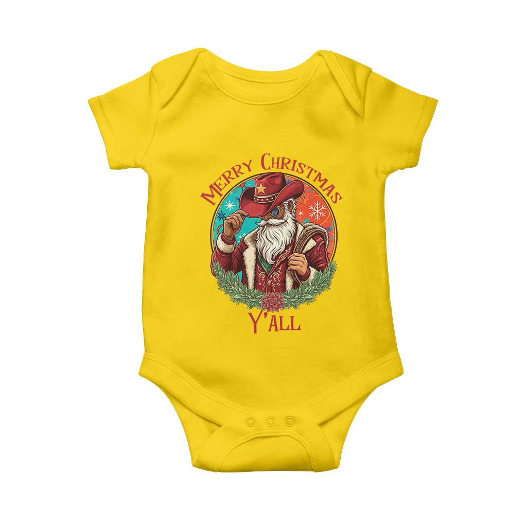 Howdy Santa Merry Christmas Y'all Baby Onesie Funny Western Holiday Gift TS12 Daisy Print Your Wear