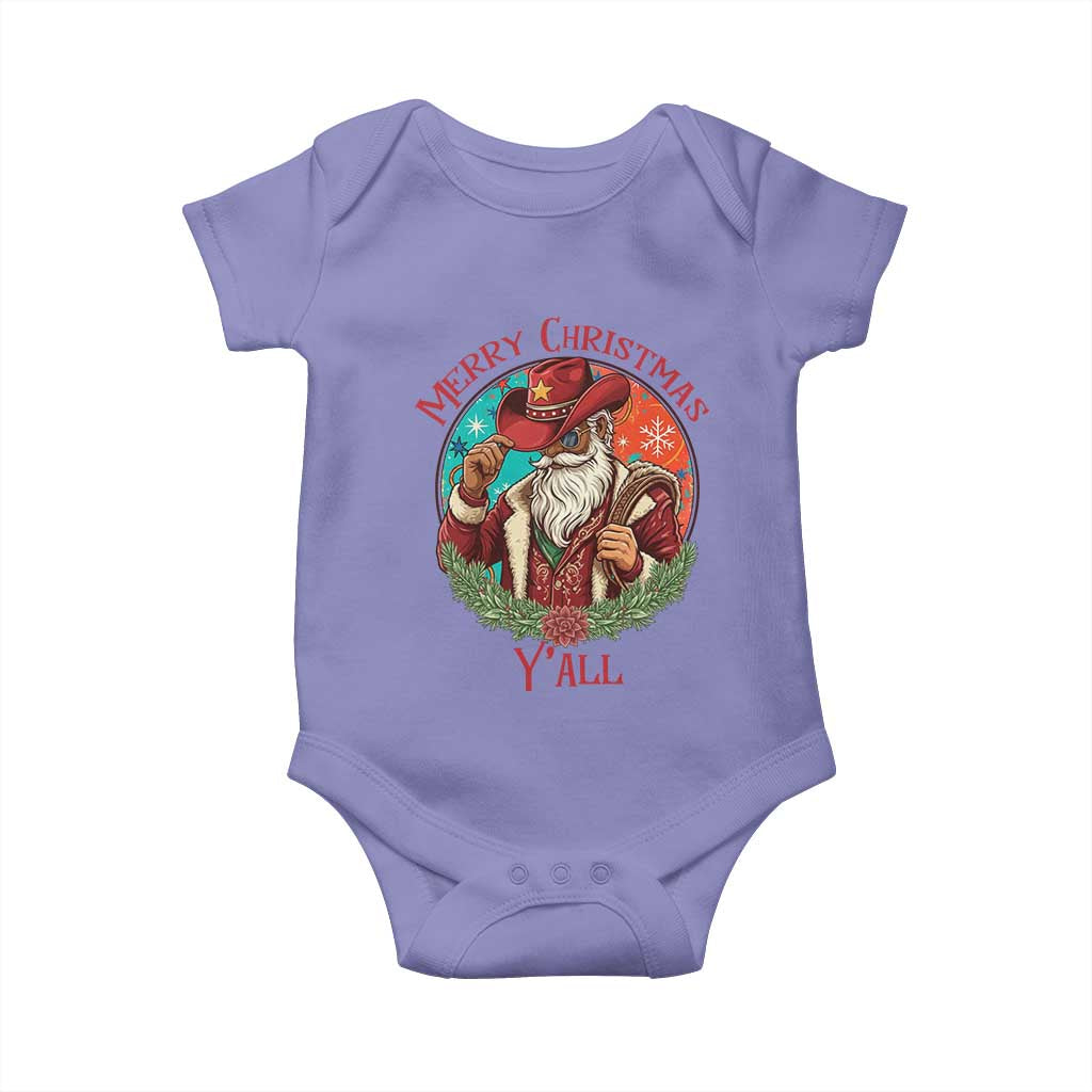 Howdy Santa Merry Christmas Y'all Baby Onesie Funny Western Holiday Gift TS12 Violet Print Your Wear