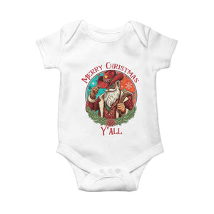Howdy Santa Merry Christmas Y'all Baby Onesie Funny Western Holiday Gift TS12 White Print Your Wear