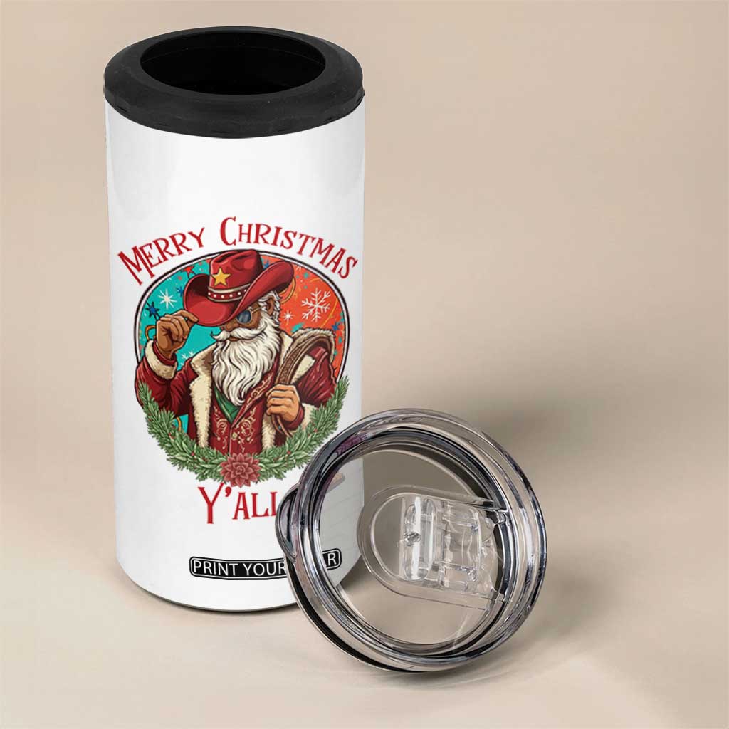 Howdy Santa Merry Christmas Y'all 4 in 1 Can Cooler Tumbler Funny Western Holiday Gift TS12 Print Your Wear