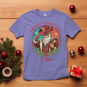 Howdy Santa Merry Christmas Y'all T Shirt Funny Western Holiday Gift TS12 Violet Print Your Wear
