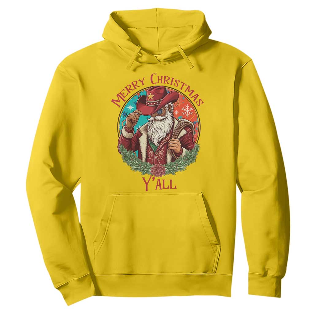 Howdy Santa Merry Christmas Y'all Hoodie Funny Western Holiday Gift TS12 Daisy Print Your Wear