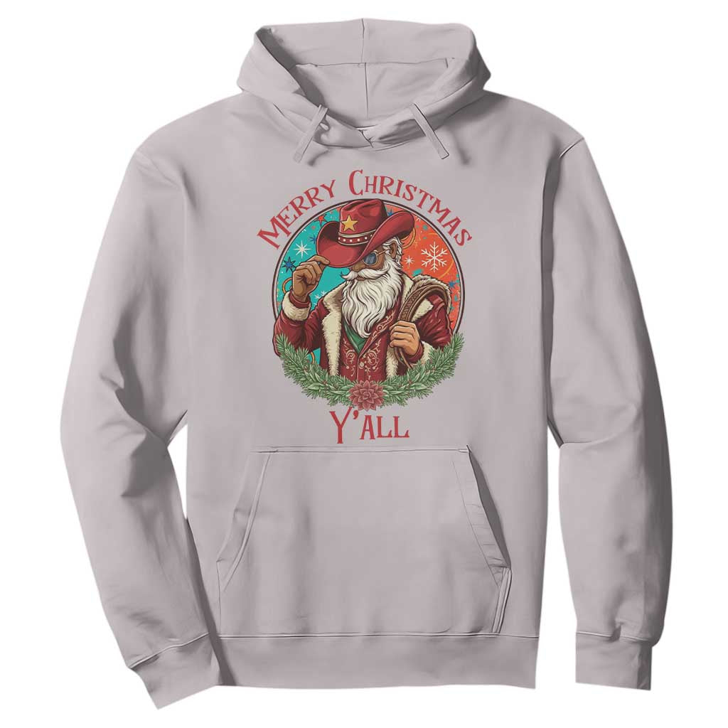 Howdy Santa Merry Christmas Y'all Hoodie Funny Western Holiday Gift TS12 Ice Gray Print Your Wear