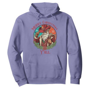 Howdy Santa Merry Christmas Y'all Hoodie Funny Western Holiday Gift TS12 Violet Print Your Wear