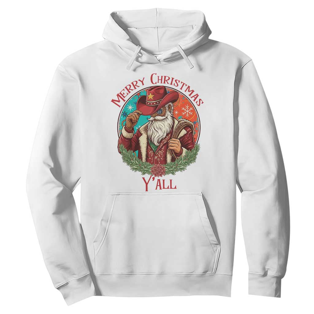 Howdy Santa Merry Christmas Y'all Hoodie Funny Western Holiday Gift TS12 White Print Your Wear