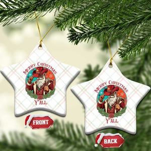 Howdy Santa Merry Christmas Y'all Ceramic Ornament Funny Western Holiday Gift TS12 Print Your Wear