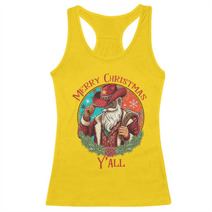Howdy Santa Merry Christmas Y'all Racerback Tank Top Funny Western Holiday Gift TS12 Daisy Print Your Wear