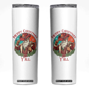 Howdy Santa Merry Christmas Y'all Skinny Tumbler Funny Western Holiday Gift TS12 White Print Your Wear