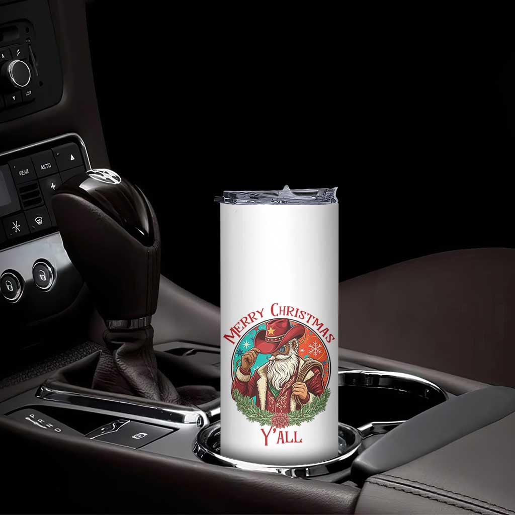 Howdy Santa Merry Christmas Y'all Skinny Tumbler Funny Western Holiday Gift TS12 Print Your Wear