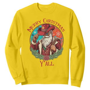 Howdy Santa Merry Christmas Y'all Sweatshirt Funny Western Holiday Gift TS12 Daisy Print Your Wear