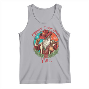Howdy Santa Merry Christmas Y'all Tank Top Funny Western Holiday Gift TS12 Athletic Heather Print Your Wear