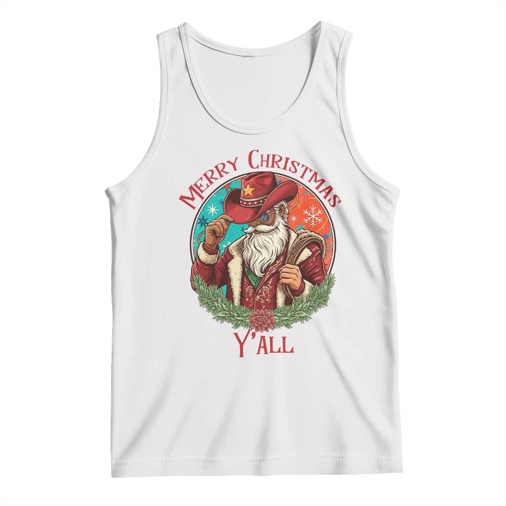 Howdy Santa Merry Christmas Y'all Tank Top Funny Western Holiday Gift TS12 White Print Your Wear