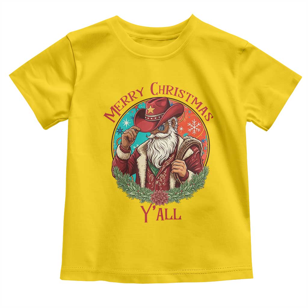 Howdy Santa Merry Christmas Y'all Toddler T Shirt Funny Western Holiday Gift TS12 Daisy Print Your Wear