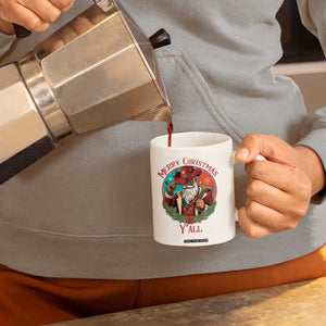 Howdy Santa Merry Christmas Y'all Coffee Mug Funny Western Holiday Gift TS12 Print Your Wear