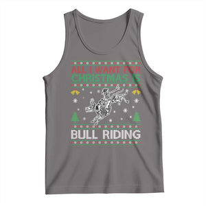 All I Want For Christmas Is Bull Riding Tank Top Skeleton Cowboy Ugly Sweater Gift TS12 Deep Heather Print Your Wear