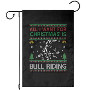 Western Bull Riding All I Want For Christmas Ugly Sweater Gift Garden Flag TS12 Black Print Your Wear