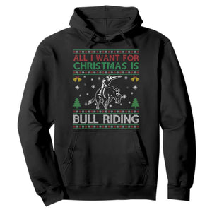 Western Bull Riding All I Want For Christmas Ugly Sweater Gift Hoodie TS12 Black Print Your Wear