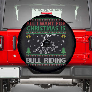Western Bull Riding All I Want For Christmas Ugly Sweater Gift Spare Tire Cover TS12 Black Print Your Wear