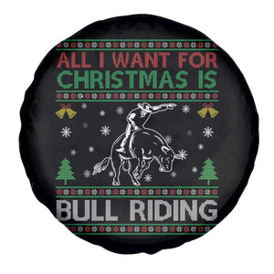Western Bull Riding All I Want For Christmas Ugly Sweater Gift Spare Tire Cover TS12 Print Your Wear