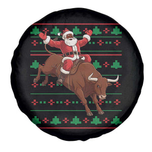 Funny Black Santa Riding Bull Spare Tire Cover Ugly Christmas Sweater Gift TS12 Print Your Wear