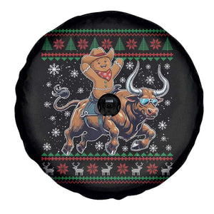 Funny Gingerbread Man Riding Bull Spare Tire Cover Cowboy Western Rodeo Christmas Gift TS12 Print Your Wear