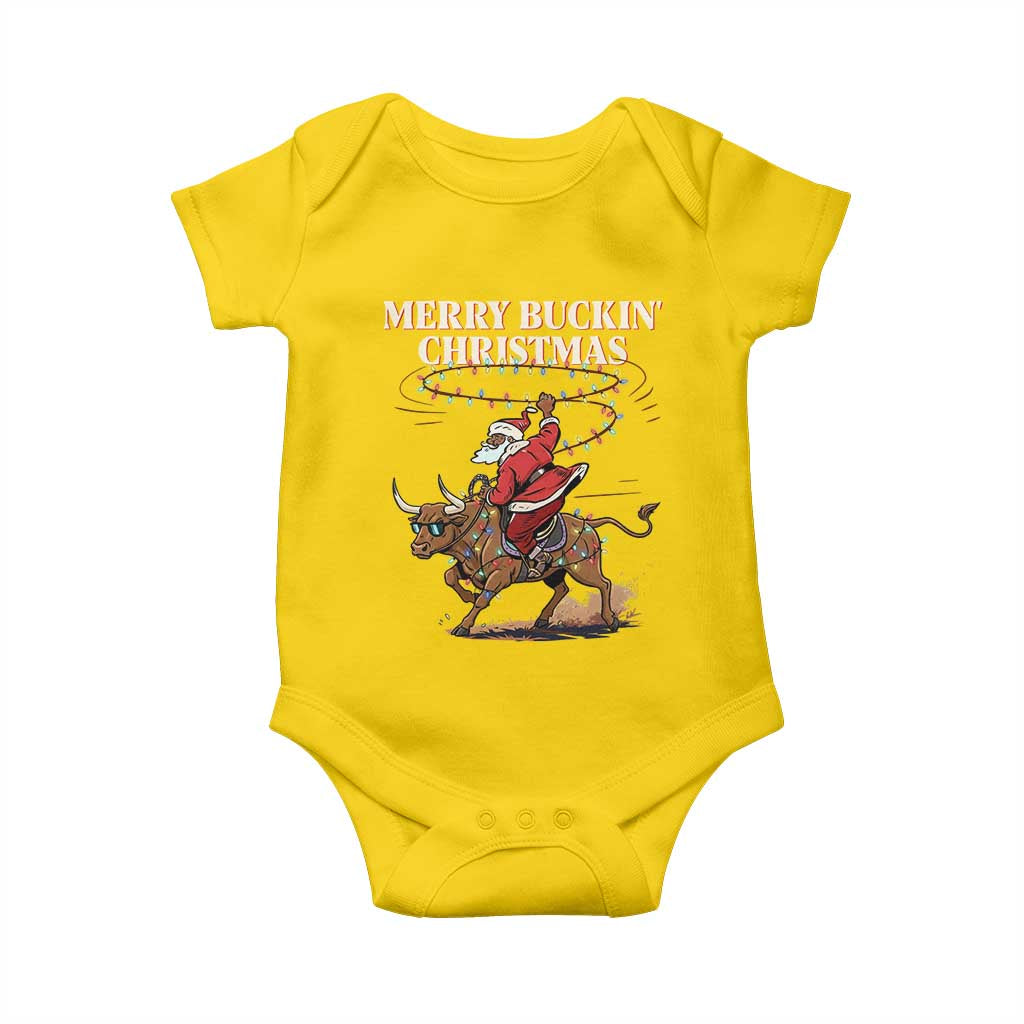 Merry Buckin Christmas Baby Onesie Black Santa Western Rodeo Gift TS12 Daisy Print Your Wear