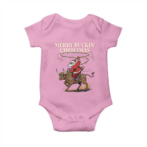 Merry Buckin Christmas Baby Onesie Black Santa Western Rodeo Gift TS12 Light Pink Print Your Wear