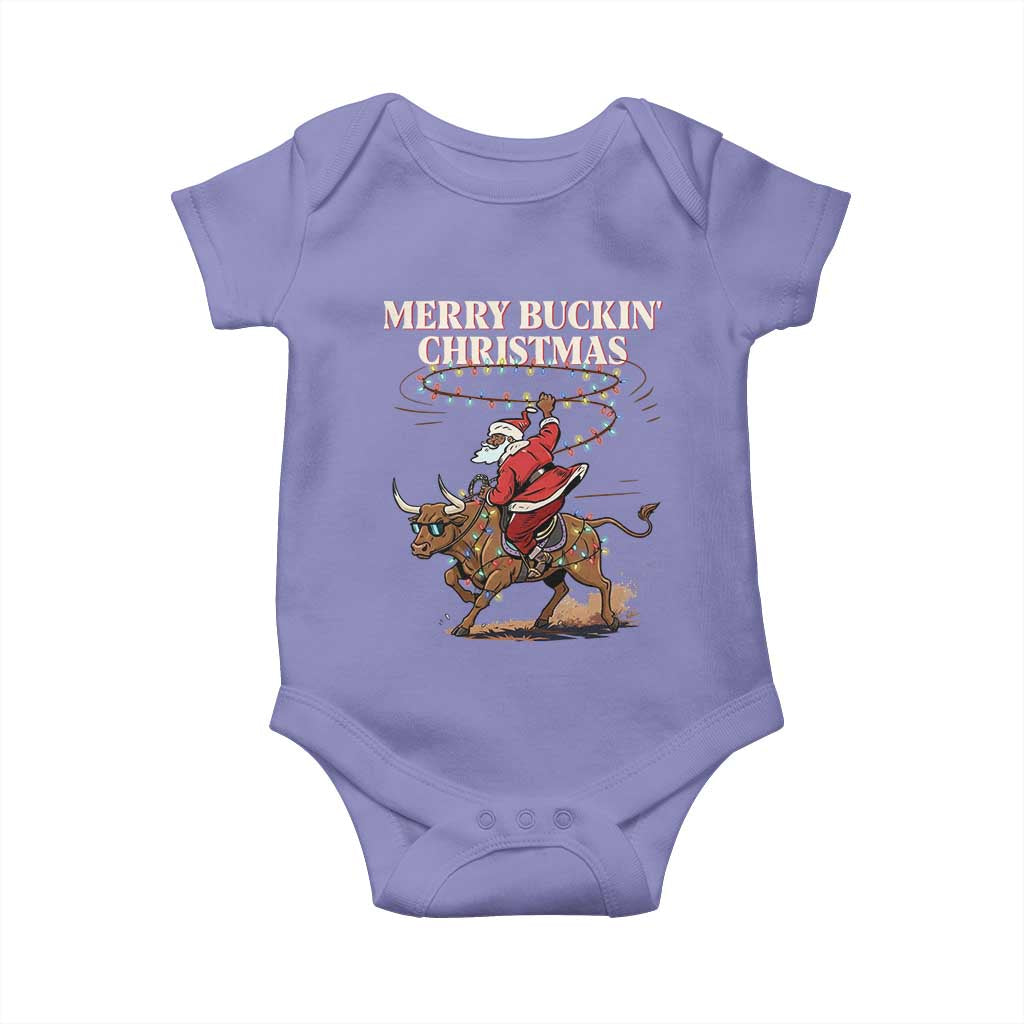 Merry Buckin Christmas Baby Onesie Black Santa Western Rodeo Gift TS12 Violet Print Your Wear