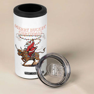 Merry Buckin Christmas 4 in 1 Can Cooler Tumbler Black Santa Western Rodeo Gift TS12 Print Your Wear
