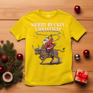 Merry Buckin Christmas T Shirt Black Santa Western Rodeo Gift TS12 Daisy Print Your Wear