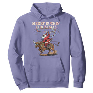 Merry Buckin Christmas Hoodie Black Santa Western Rodeo Gift TS12 Violet Print Your Wear