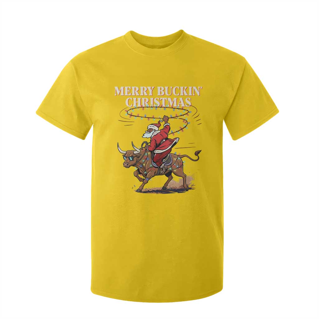 Merry Buckin Christmas T Shirt For Kid Black Santa Western Rodeo Gift TS12 Daisy Print Your Wear